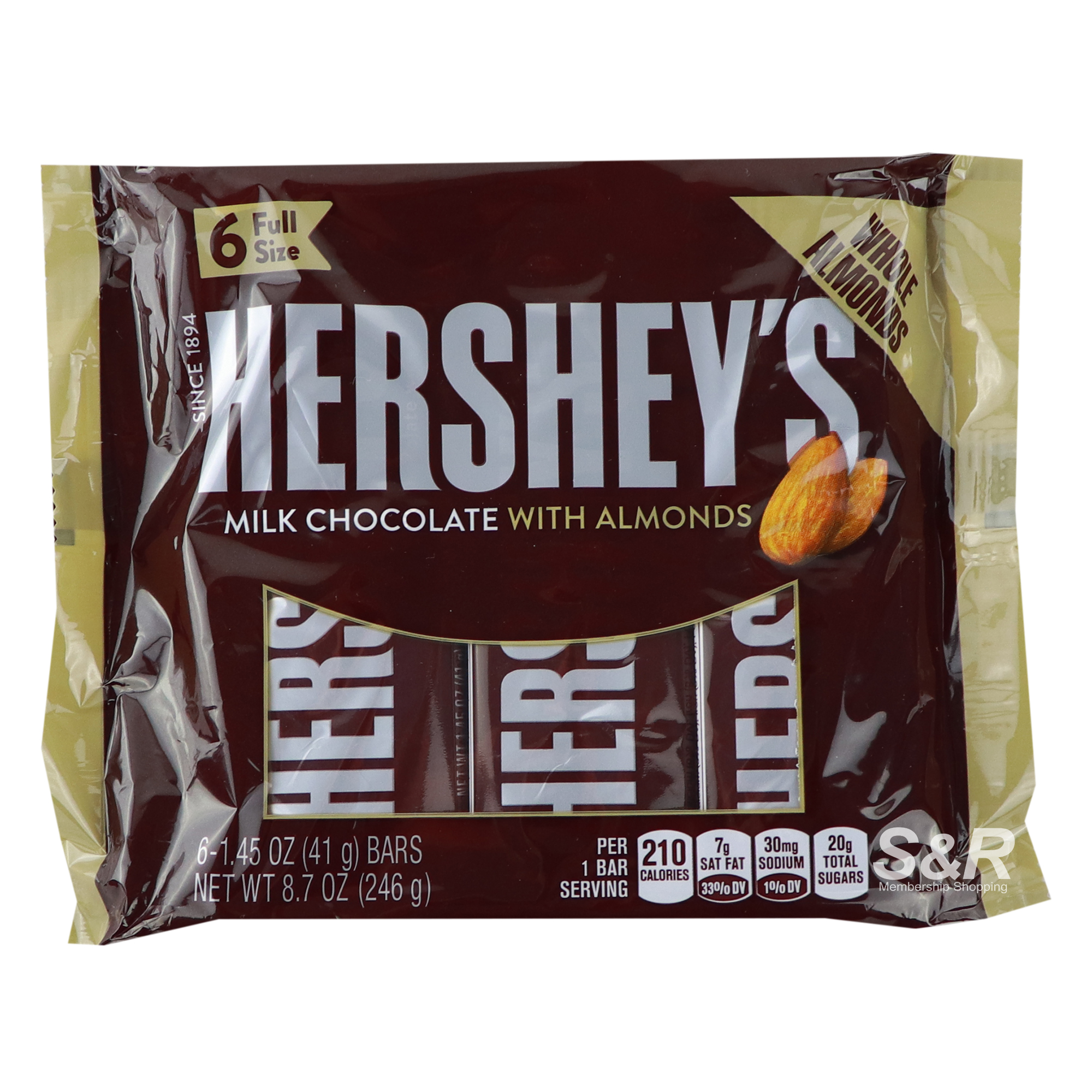 Hershey's Milk Chocolate With Almonds 6pcs